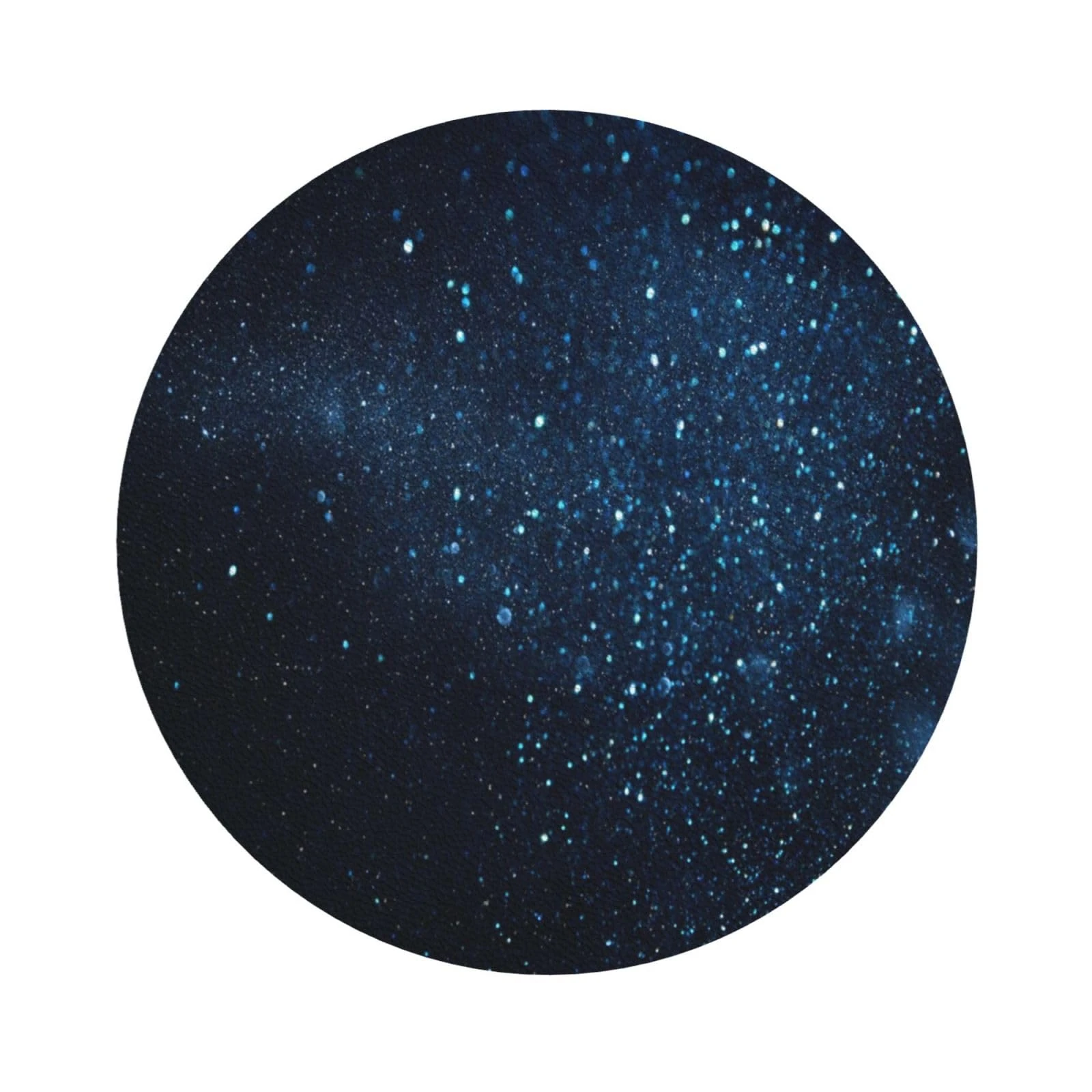 Pevtufa Blue Glitter Retro Leather Coasters for Drinks Sets 4 Pcs Drink Table Cup Coasters for Living Room Kitchen Bar Coffee Decor