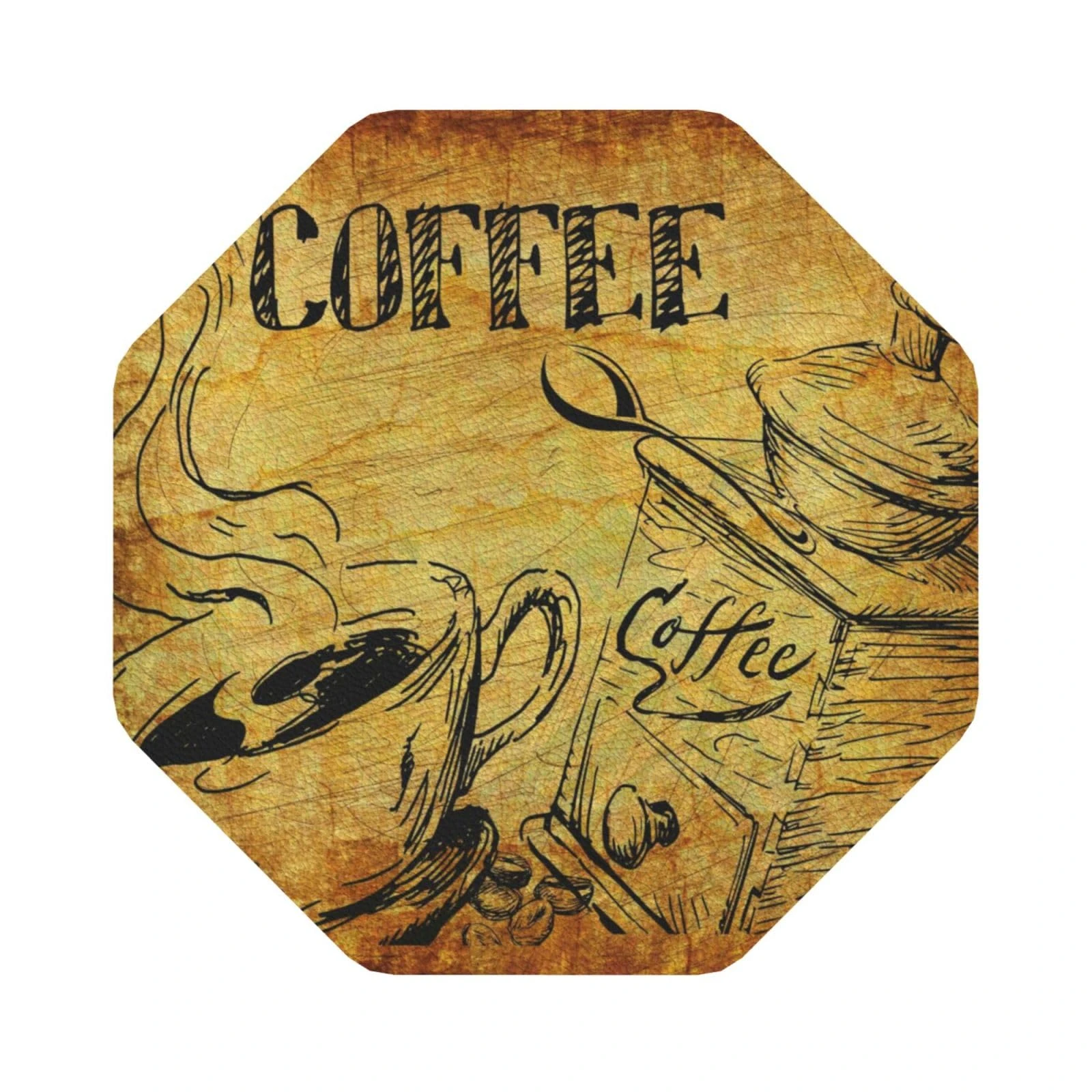 Pevtufa Coffee Vintage Leather Coasters for Drinks Sets 4 Pcs Drink Table Cup Coasters for Living Room Kitchen Bar Coffee Decor