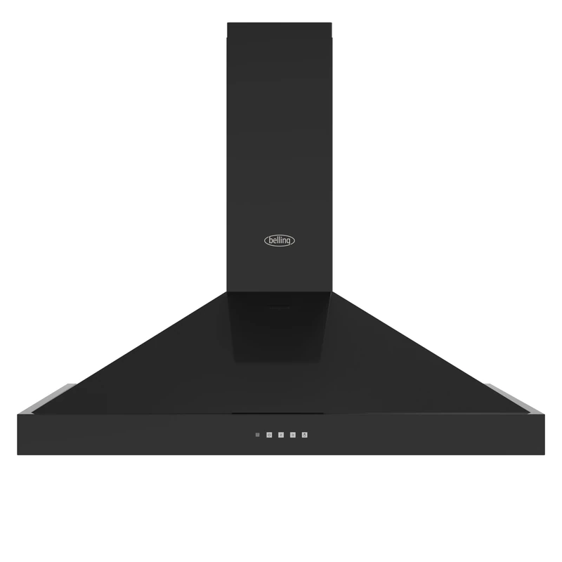 Belling BEL Farmhouse Chim 90PYR 90cm Chimney Cooker Hood - Black