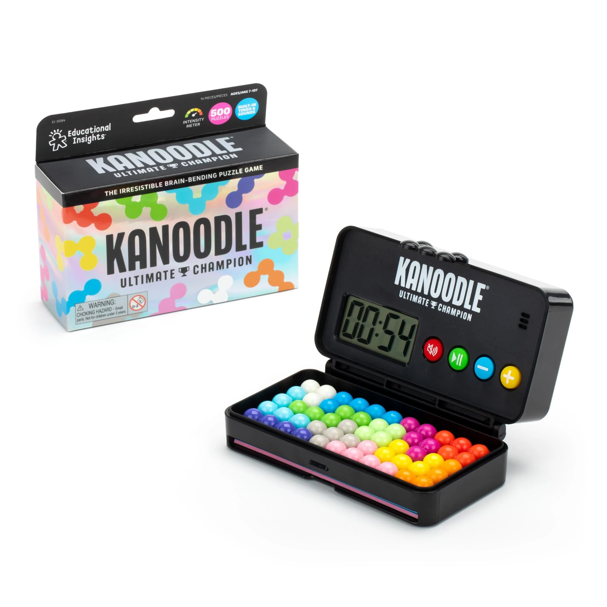 Learning Resources Kanoodle Ultimate Champion, Gifts for 7 Year Olds, Brain & Logic Puzzle Game With 500 Challenges, Includes Countdown Timer and Sounds, Solo Play, Travel Games