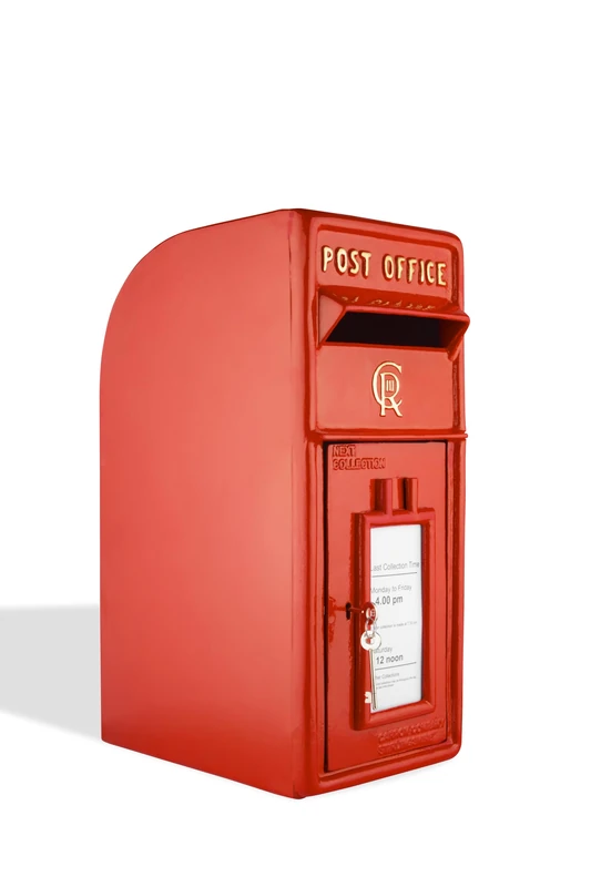 ACL Post Box CR Cast Iron Wall Mounted Wedding Authentic Pillar Lockable with 2 keys Post Office Letter Box Red Heavy Duty Cast Iron Front Weatherproof Wall Mount or Pole Mount