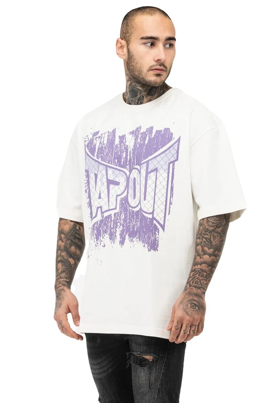 Tapout Men's Cf Tee T-Shirt, White/Lilac, S