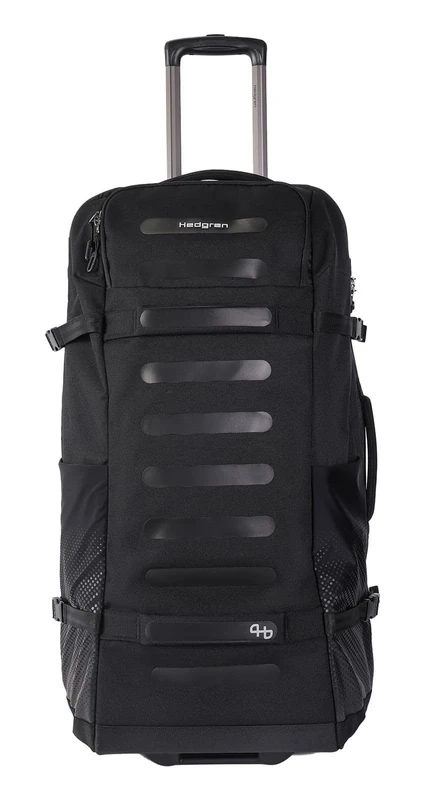 Hedgren RFID Travel Bag with Wheels, Schwarz, Checked 31 Inch, Duffle with Wheels 79 CM + RFID