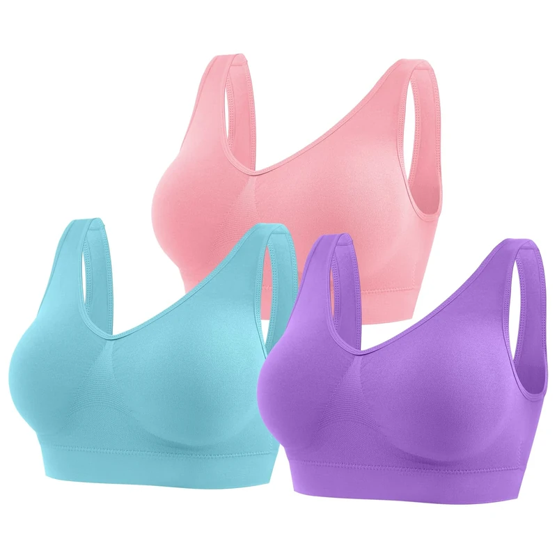 YUTYTH Women's Wirefree Sports Bra with Removable Pads - XL, Pink