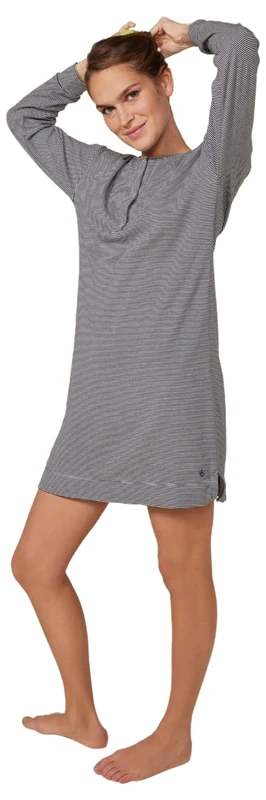 Petit Bateau A0AXV Long Sleeve Nightgown Women's Smoking/Marshmallow XXS - Image 1