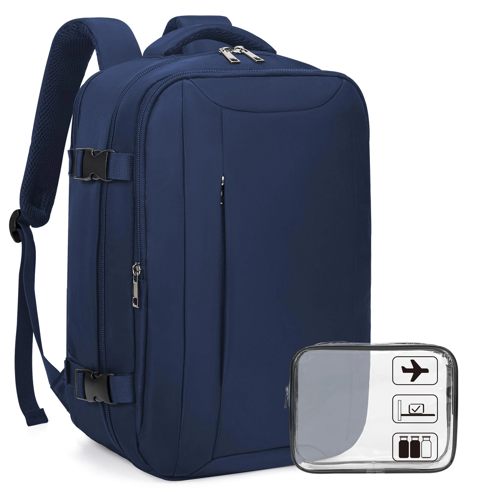 Xkdoai for Ryanair Cabin Bags 40x20x25, Travel Backpack with TSA Approved Clear Bag, Travel Bag Underseat Carry-ons Hand Luggage Bag for Travelling Casual Daypack for Ryan Air Plane