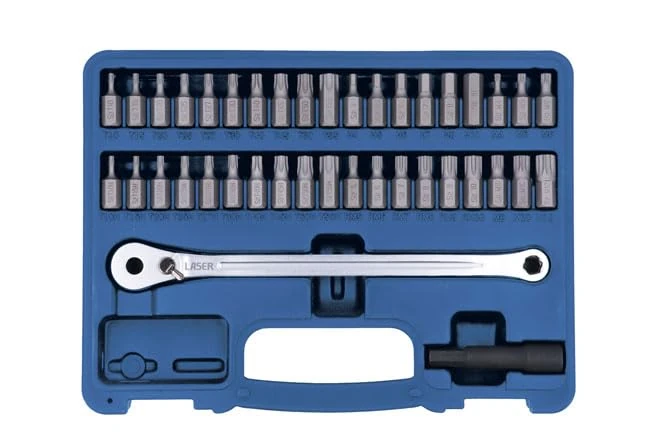 Laser 8770 Low Profile Ratchet & Bit Set 40pc