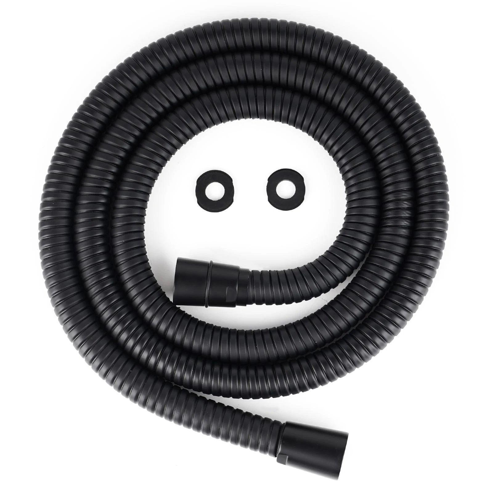 Hibbent 16mm (Outer)/10mm(Inner) Large Bore Shower Hose 1.5m -Supper Low Water Pressure Boosting Shower Hoses with Black, Universal Anti-Kink and Leak-Proof