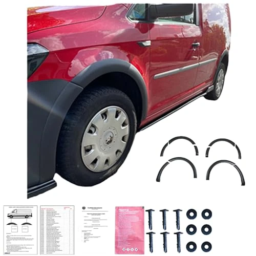 Oneway Set Wheel Arch Trims compatible with Volkswagen Caddy MK4 2015-2020 (Short wheel base) - Matt black