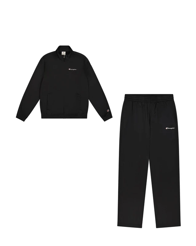 Champion Men's Legacy Script Shop (220362) -Special Polywarpknit Semi-Dull High-Neck Tracksuit, Black, XS