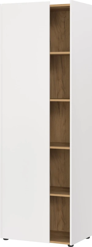 Germania Filing Cabinet 6002-633 GW-HASSELT, in White/Oak, The doors can be mounted on the right or left, FSC-certified, 62 x 188 x 42 cm (W x H x D)