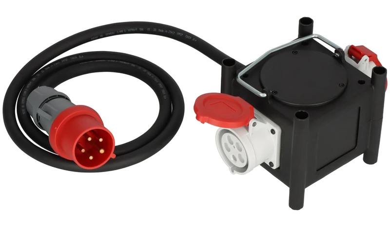 Brennenstuhl Compact Rubber Power Distributor/Rubber Distributor (2m cable, 2x CEE 400V/32A, construction site use and permanent outdoor use, Made in Germany)