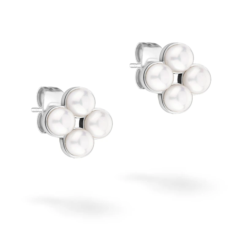 Tamaris TJ-0517-E-08 Silver Stud Earrings, 08, Stainless Steel, Glass bead