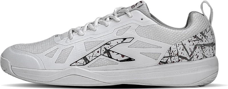 Hundred Blade Non-Marking Professional Badminton Shoes for Men | Material: TPU/Rubber | Suitable for Indoor Tennis/Squash/Basketball & Padel White Black