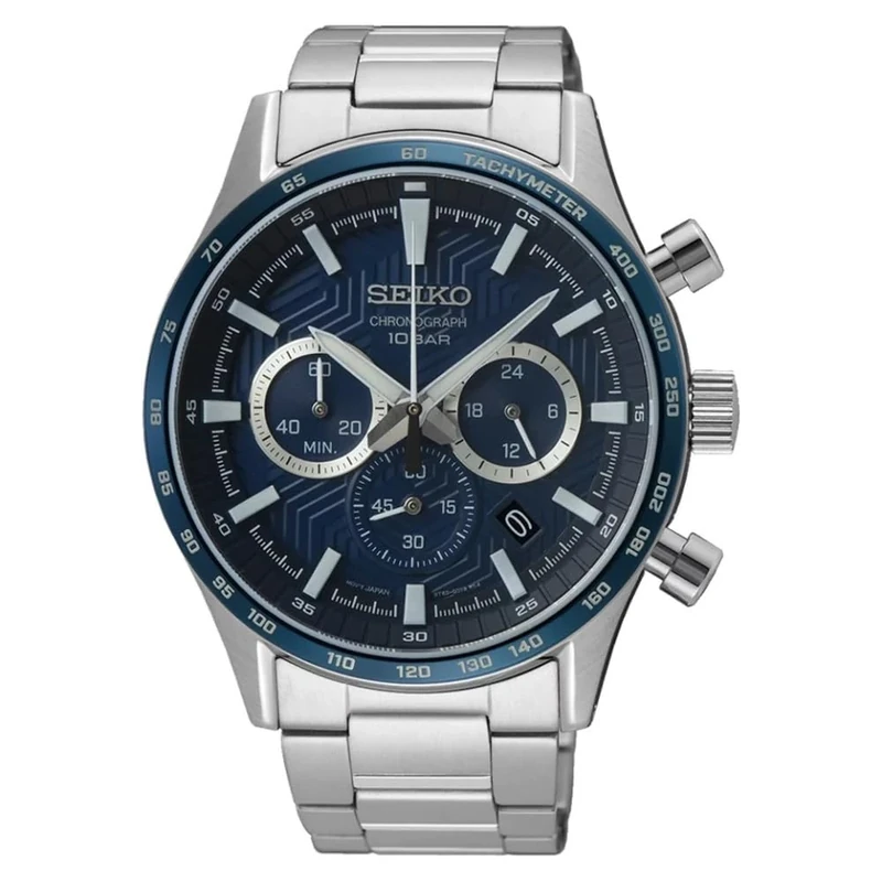 Seiko Men's Analogue Quartz Watch with Stainless Steel Bracelet SSB445P1, Silver, siliver, Strappy