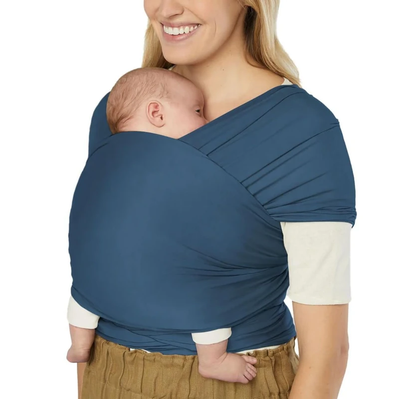 Ergobaby Baby Sling for Newborns from Birth up to 11.3 kg, Aura Knit Sling wrap Made from Recycled Fabrics, Elasticated and Breathable, Unisex Sling wrap, Twilight Navy