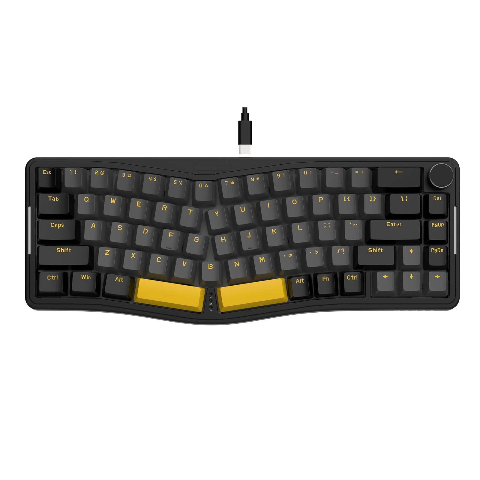 ATTACK SHARK AKS068 Alice Layout Wired Mechanical Keyboard with Knob, Ergonomic Gasket 60% Gaming Keyboard USB-C, VIA-Programmable, Hot-Swappable Tactile Switch, NKRO, RGB Backlit, PBT Keycap, PC/MAC