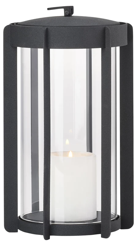 Zone Denmark Lantern Black Metal, Candle Lantern, Garden Lantern, Lantern for Outdoors, Diameter 15.3 cm, Height 25 cm, Black