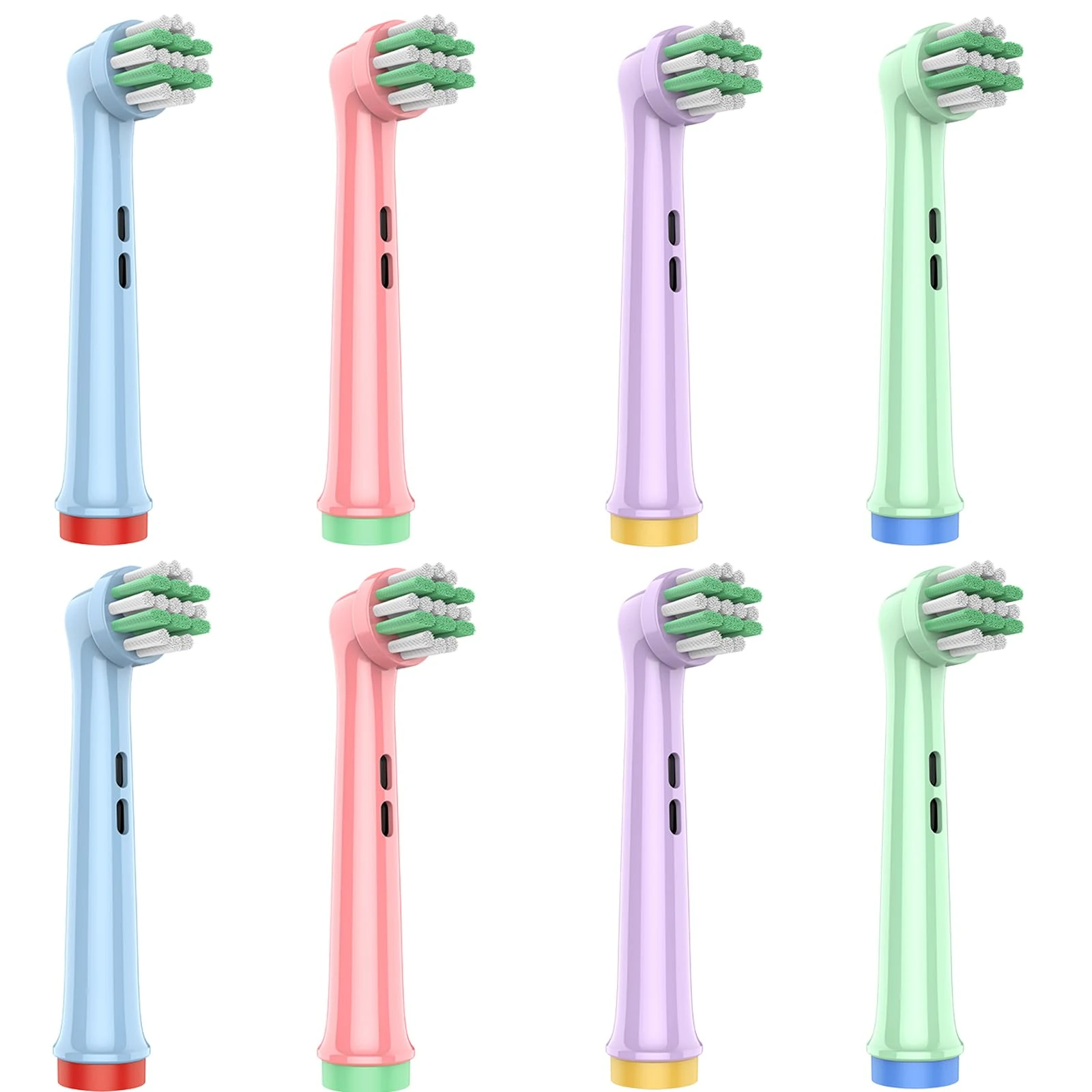OddeKey Kids Toothbrush Heads Compatible with Braun Oral B Pro Kids, Pro Junior Electric Toothbrush, Extra Soft Bristles for Gentle Care, Replacement Heads for Ages 3+ and 6-12, 8 Count