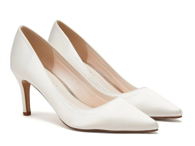 Rainbow Club Morgan II Ivory Satin Wedding Court Shoes, 4 - Image 1