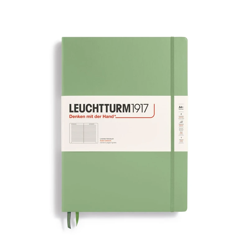 LEUCHTTURM1917 Master Classic Notebook A4+ Sage Lined