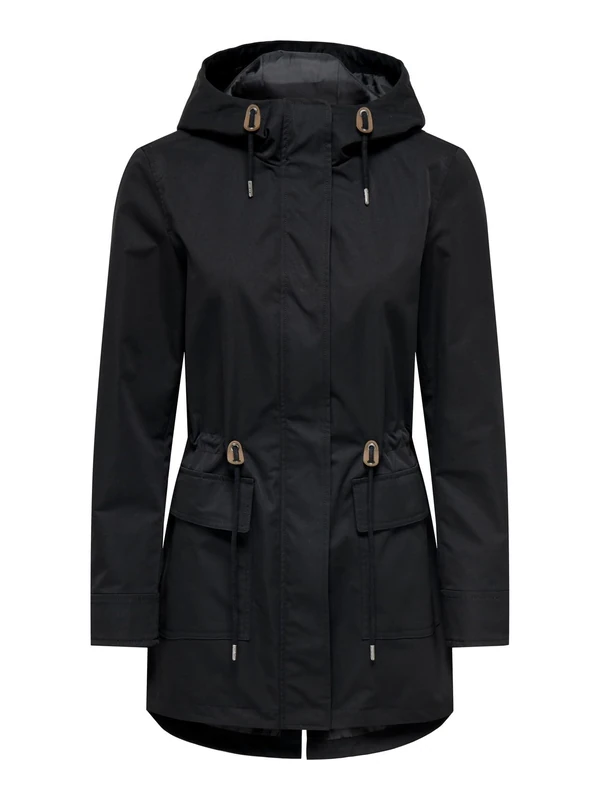 ONLY ONLLouise Women's Transition Jacket Parka Lightweight Jacket with Hood, Black, S