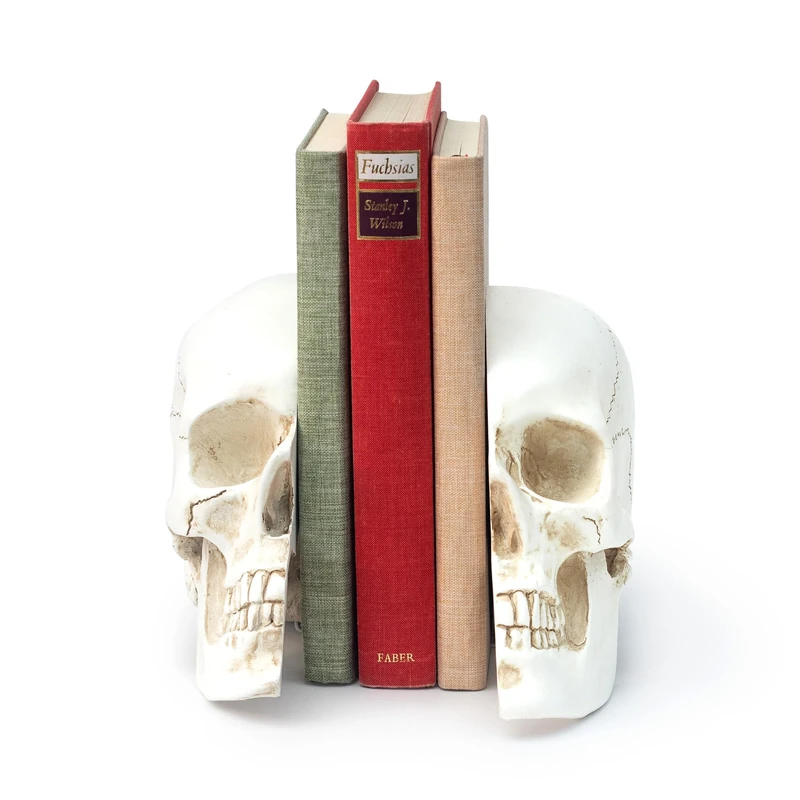 Suck UK | Skull Book Ends | Gothic Book Ends For Shelves & Book Storage | Gothic Home Decor Goth Ornaments | Bookshelf Decor | Gifts For Women | Bookends Shelves | Skull Gifts Women