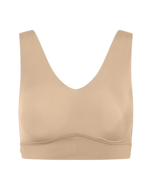 Harper wilde Bliss Bralette - Ultra-Soft and Lightweight V-Neck Bralette - Wireless Bras for Women - Beige, Beige, XL