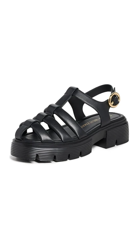 Stuart Weitzman Women's Nolita Fisherman Sandal, Black, 3 UK - Image 1