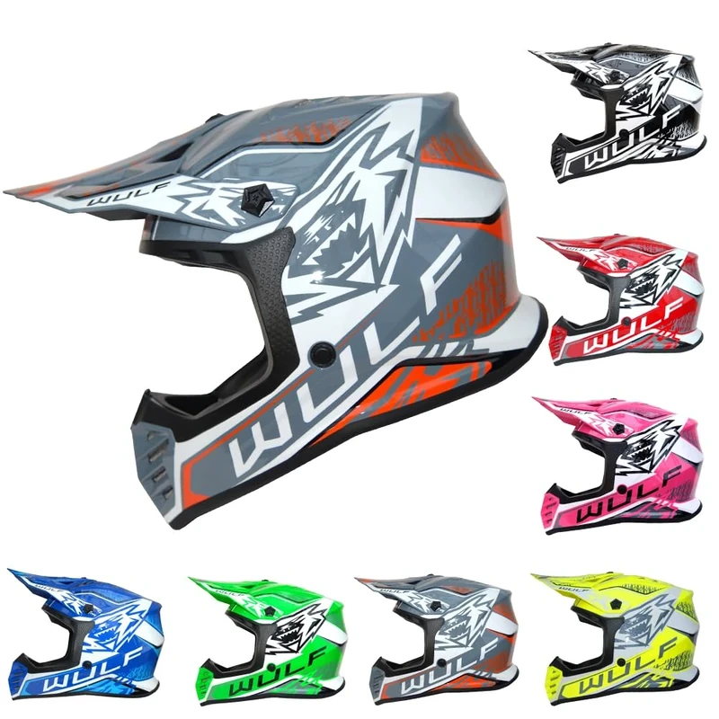 Wulfsport KAIR-X Helmet Kids Motocross Helmet- Orange L (51-52cm)