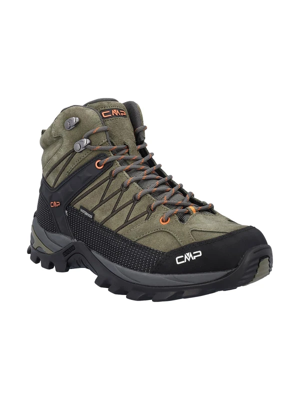 CMP Mens Rigel Mid Trekking Shoes WP - Olive-Flame UK 8
