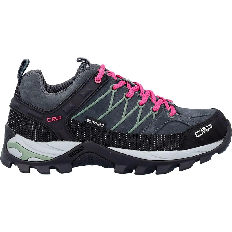 CMP Womens Rigel Low Wmn Trekking Shoes Wp, Antracite-Mineral Green UK 4