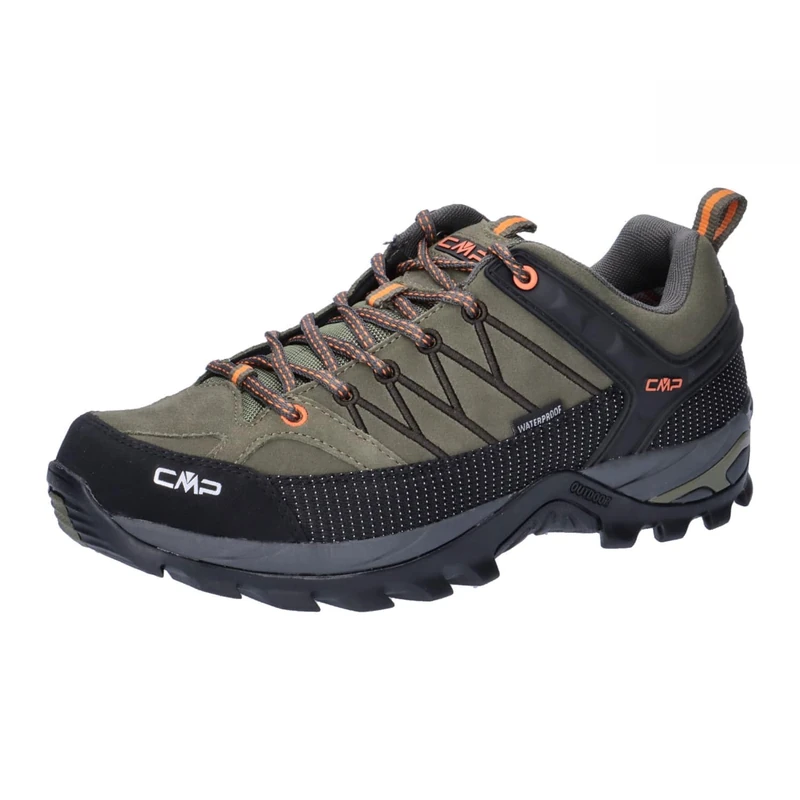 CMP Mens Rigel Low Trekking Shoes Wp, Olive-Flame UK 5.5
