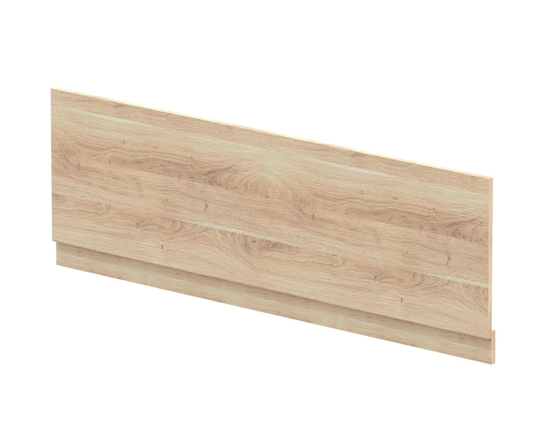 nuie MPD3005 Arno Modern Bathroom Standard Straight Bath Front Panel, 1700mm, Bleached Oak Woodgrain