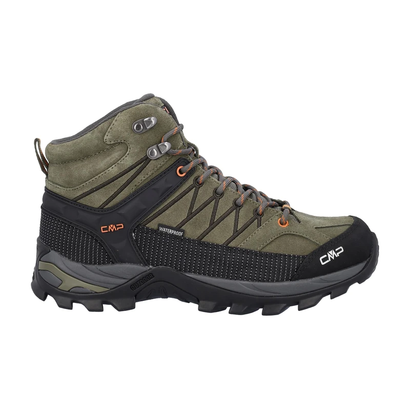 CMP Mens Rigel Mid Trekking Shoes Wp, Olive-Flame UK 10.5