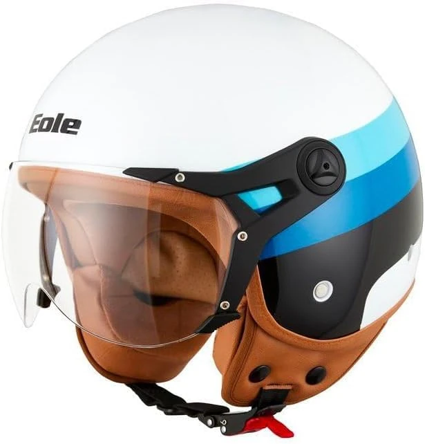 Eole Jet BOW Helmet White & Blue, Size S (55-56 cm)