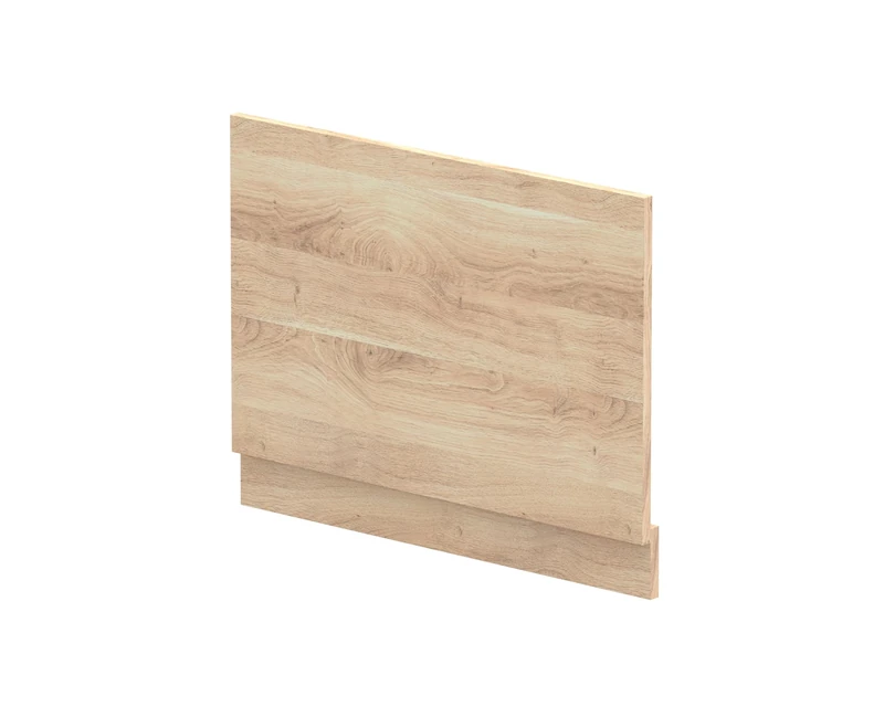 nuie MPD3012 Arno Modern Bathroom Standard Straight Bath End Panel, 750mm, Bleached Oak Woodgrain
