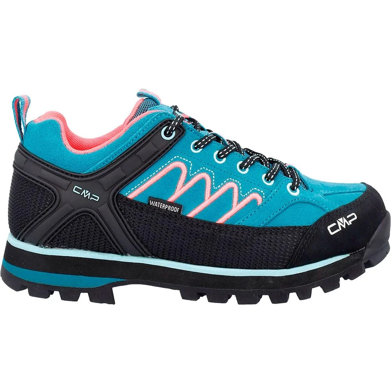 CMP Women's Moon Low Wmn Trekking Shoe Wp Walking, Teal Red Fluo, 5.5 UK