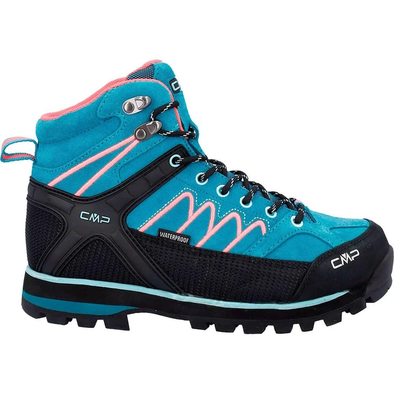 CMP Moon Mid Wmn Trekking Shoe WP, Women's Walking Shoes, Teal Red Fluo, 6 UK