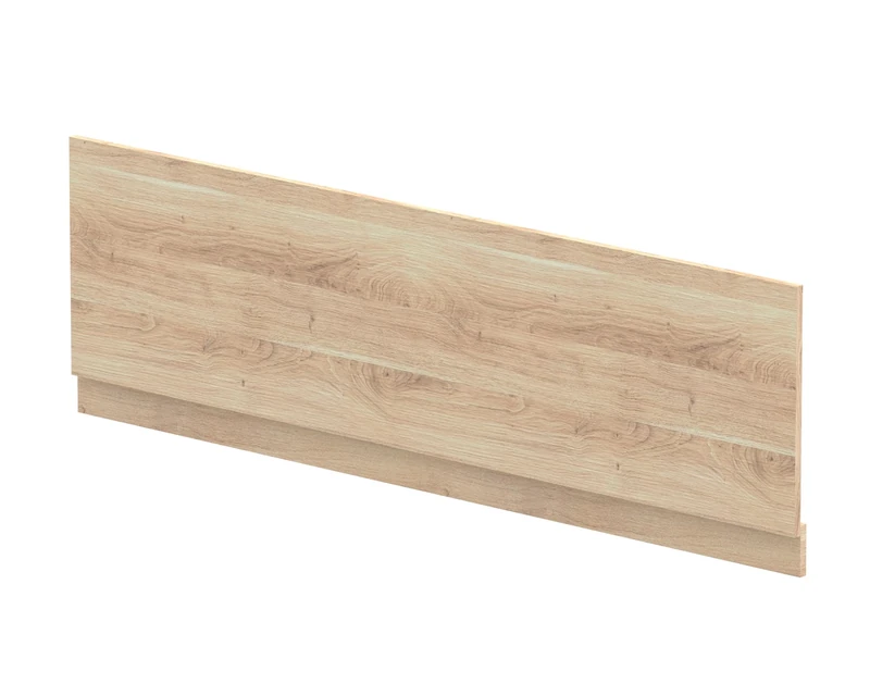 nuie MPD3007 Arno Modern Bathroom Standard Straight Bath Front Panel, 1800mm, Bleached Oak Woodgrain