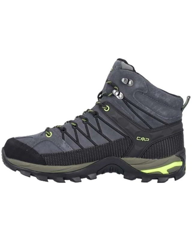 CMP Mens Rigel Mid Trekking Shoes Wp, Grey-Yellow Fluo UK 9