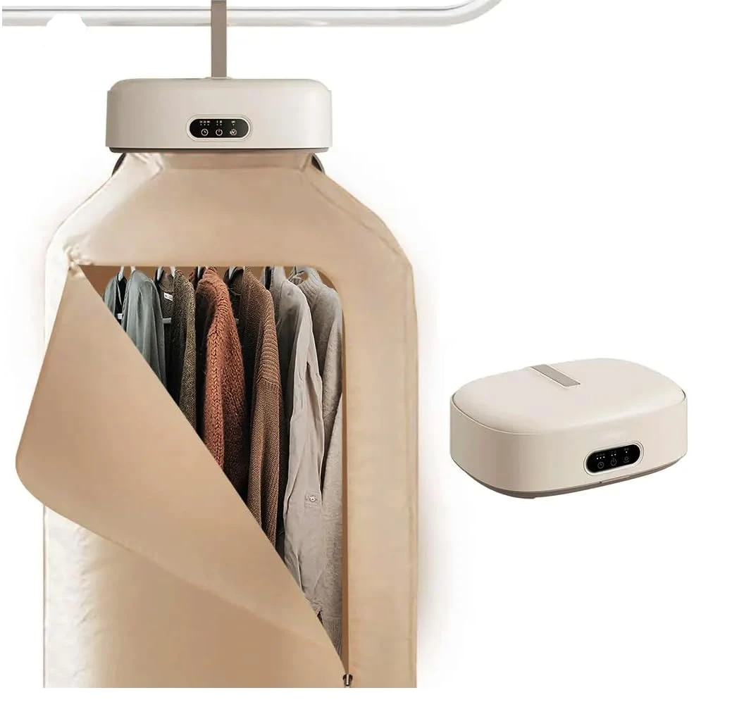 GPS SUPPLY Electric Clothes Dryer, Heat Pump Dryers 2H Quickly Drying 600W Energy-Efficient, Timer, UV Sterilization, Wet Laundry Fast Drying Portable Clothes Dryer for Light Clothes, Underwear