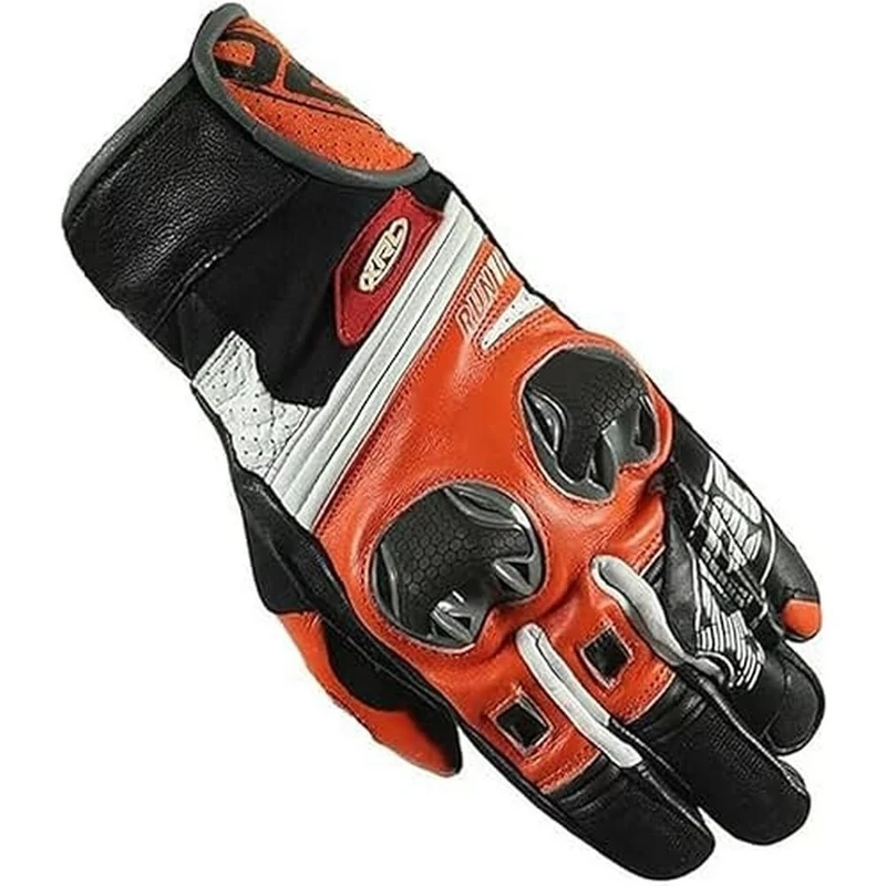 XRC Run 1/2 Men's Leather Motorcycle Gloves Orange/Black L