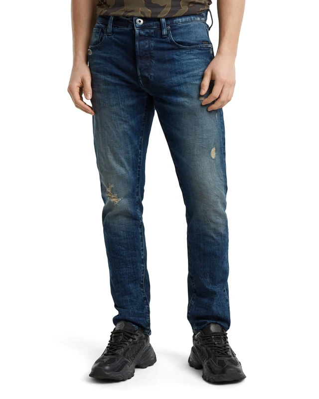 G-Star Men's 3301 Slim Jeans, Blue (worn in mountain dusk destroyed 51001-D498-G816), 38W / 36L