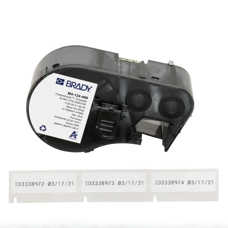 Brady Polyester Cryogenic Laboratory Labels for Label Printer M410, M510, M511 - Centrifuges, Test Tubes, Vials, Straw pipettes - Black on White (12.70 mm x 41.91 mm) - M4-124-490