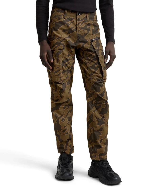 G-STAR Men's Rovic Zip 3D Regular Tapered Pants, Multicolour (Shadow Olive Island camo D02190-D553-G739), 36W / 36L