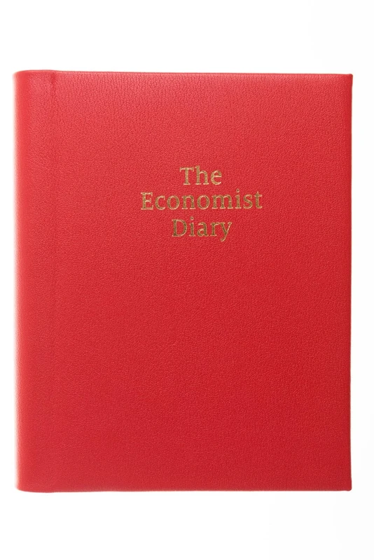 The Economist Diaries 2024 Diary and Business Planner - Day a Page Desk Diary with Luxury Leather Cover - Red