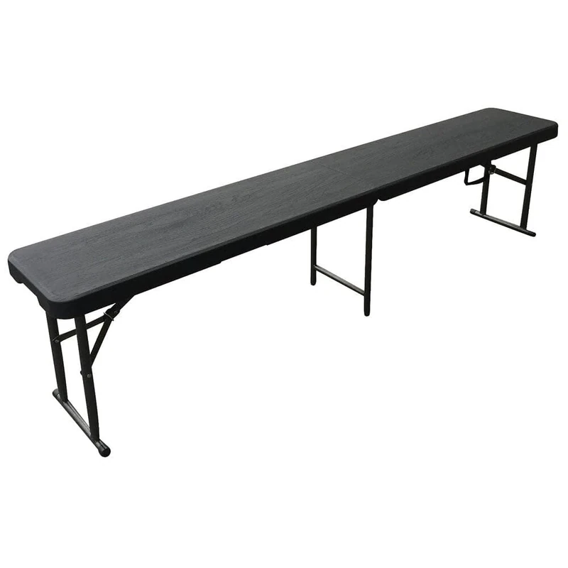 WELL HOME MOBILIARIO & DECORACIÓN Folding Bench 183 x 30 x 43 cm and with Handle for Easy Movement, Black/White, 183x30x43