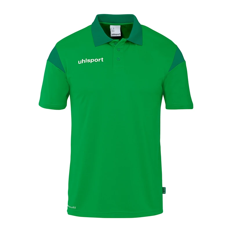 uhlsport Squad 27 Polo Shirt – Polo Shirt Men, Women and Children – T-Shirt with Polo Collar, Green/Lagoon, XXL