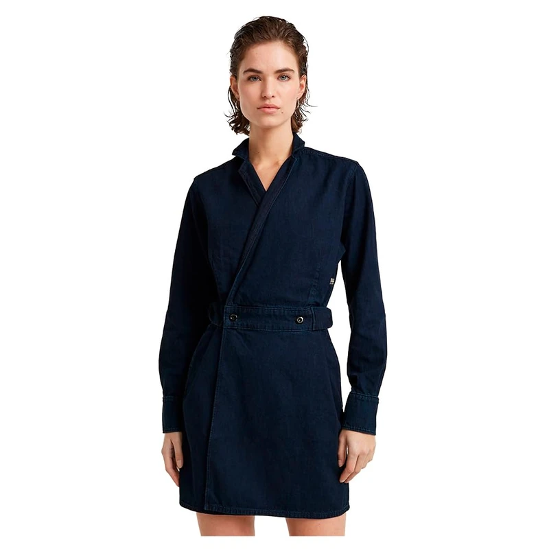 G-Star Women's Wrap Dress, Blue (worn in deep blue ocean D25350-D539-G839), L